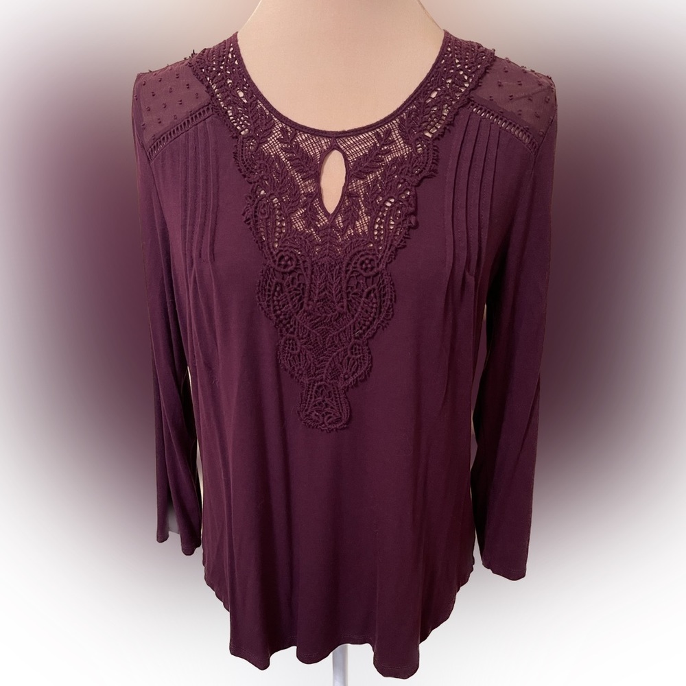 Burgundy blouse petite medium